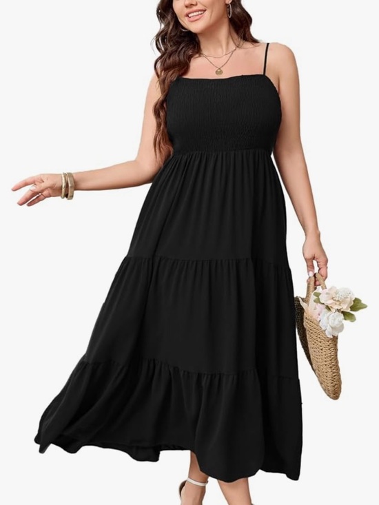 Dresses & Skirts - Black Tiered Maxi Dress